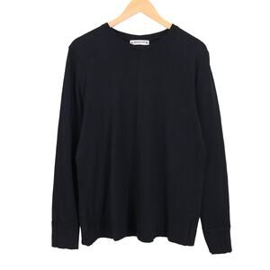 NWOT American Giant Women's 100% Cotton Premium Slub Long Sleeve Crew Black XL